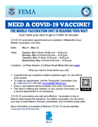 Mobile Vaccination Unit in Waterville